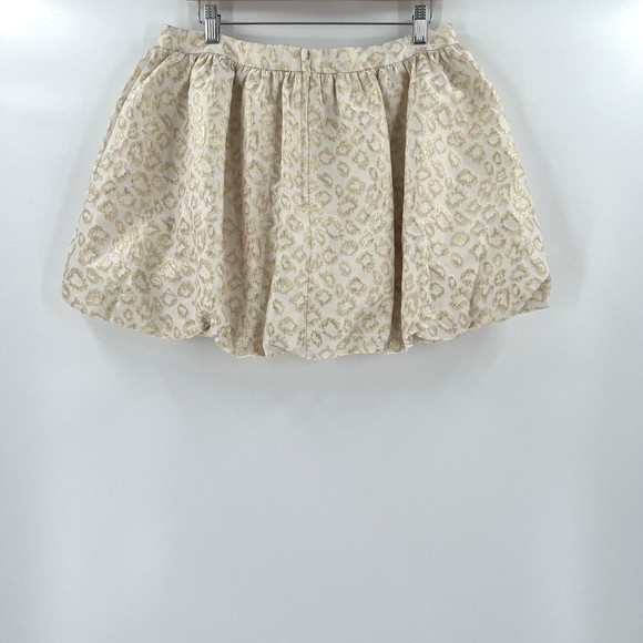 Lilly Pulitzer Leah Animal Print Skirt Gold Metallic Size 12 NWT - Picture 2 of 6